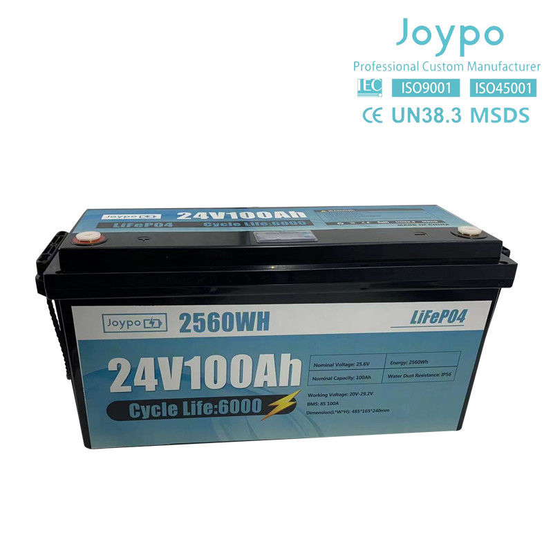 스마트 BMS 장수 24V 100Ah 리?? 이온 배터리 RV 캠퍼 Lifepo4 배터리 팩