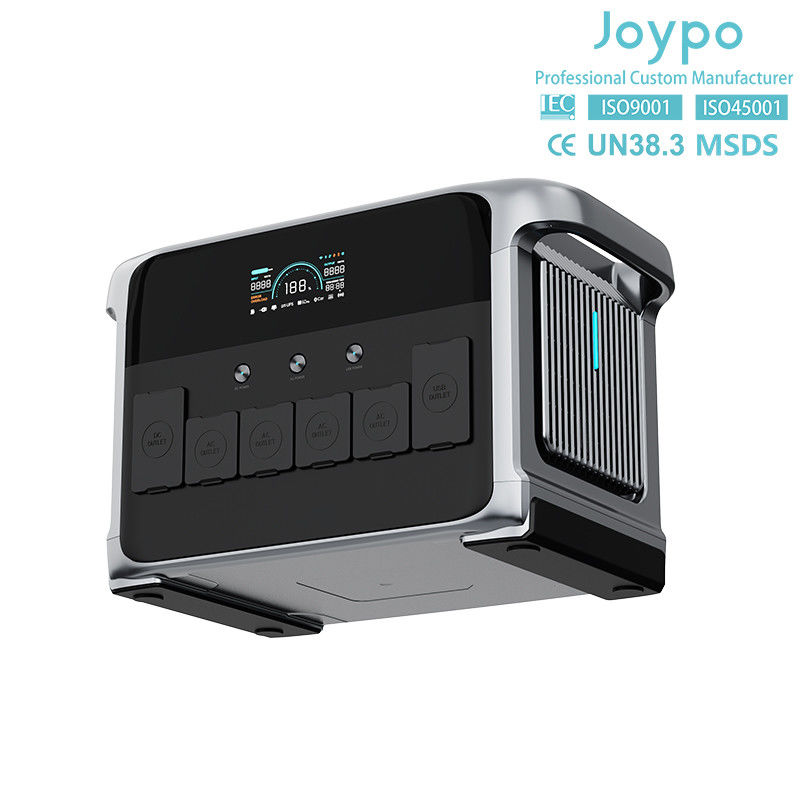 2400W 휴대용 태양광 발전기 가정용 백업 UPS 빠른 충전 USB 및 LED 조명